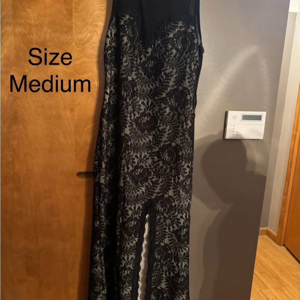 Black and Gray Lace Dress - Medium